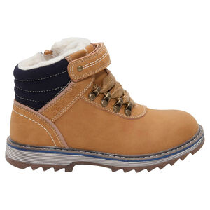 Botines efecti cuero camel con forro de borreguillo 