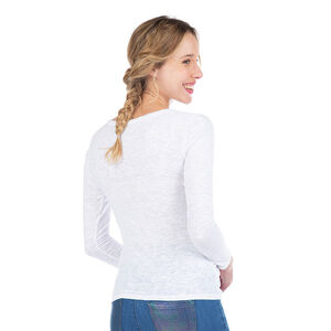 Camiseta de manga larga de premamá con inscripción iridescente 