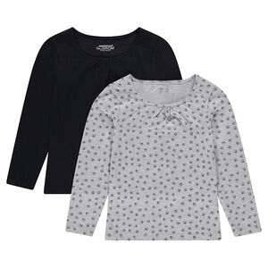 Júnior - Pack de 2 camisetas de manga larga lisa/estampada  Main Júnior - Pack de 2 camisetas de manga larga lisa/estampada