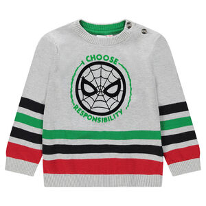 Jersey de punto con bandas que contrastan y estampado ©Marvel Spiderman 