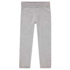 Legging de punto con botones de fantasía 