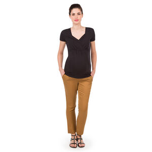 Pantalón de embarazo liso de tencel 