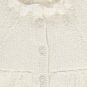 Chaqueta de punto mezclado con hilo brillante y cuello de fantasía 