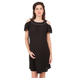 Vestido para embarazadas de crepé con hombros al aire 