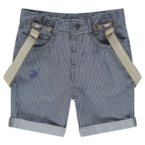 Bermudas de sarga con rayas y tirantes desmontables 