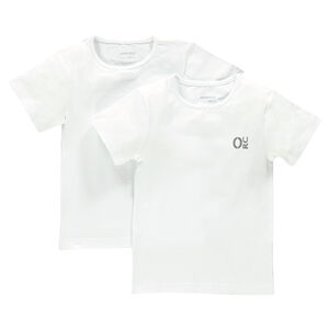 Lote de 2 camisetas manga corta de tejido de punto lisos camisetas interiores 