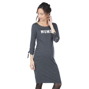 Vestido de premamá de punto jaspeado con mensaje 