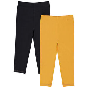 Juego de 2 leggings lisos de algodón ecológico  Main Juego de 2 leggings lisos de algodón ecológico