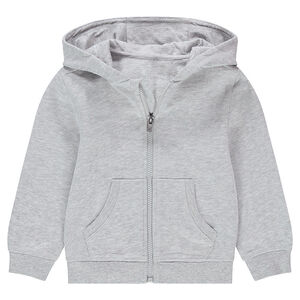 Chaqueta con capucha de felpa lisa 