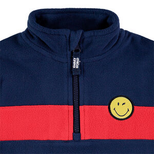 Sudadera de polar con bandas que contrastan y parche de ©Smiley 