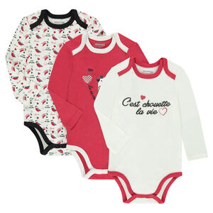 Juego de 3 bodies con estampado de fantasía 