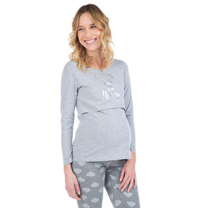 Camiseta de manga larga homewear con mensaje estampado 