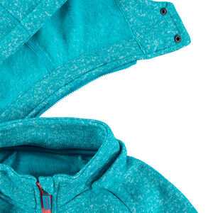 Chaqueta de esquí de tejido polar jaspeado con capucha desmontable 