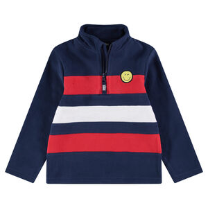 Sudadera de polar con bandas que contrastan y parche de ©Smiley 