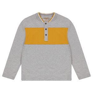 Júnior - Polo de manga larga de punto con cuello de estilo teddy 
