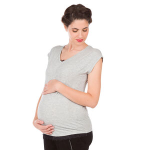 Camiseta de premamá de manga corta con encaje 