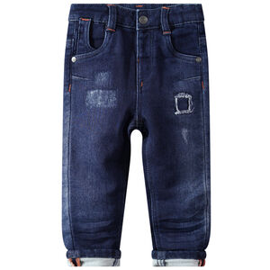 Vaqueros con efecto desgastado y pespuntes que contrastan 