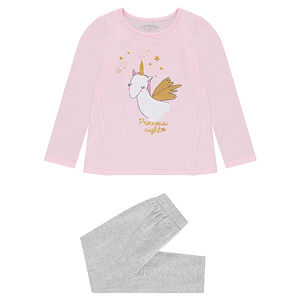 Pijama de punto con unicornio brillante estampado  Main Pijama de punto con unicornio brillante estampado