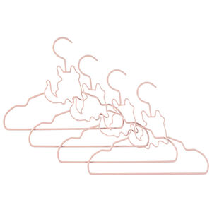 Lote de 4 perchas de metal forma gato 