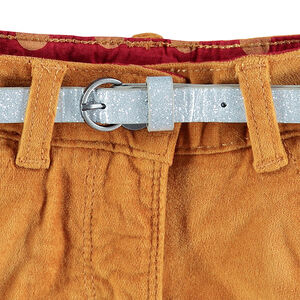 Pantalón corto de terciopelo raso y cintura brillante plateada  Main Pantalón corto de terciopelo raso y cintura brillante plateada
