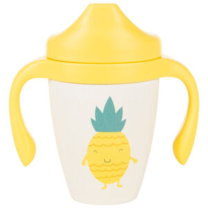 Vaso de aprentizaje con boquilla de bamboo Cool Fruits - Piña 