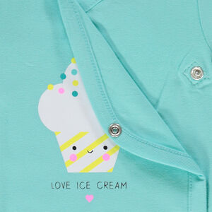 Pack de 7 bodies con estampado de helados y abertura adaptada según la edad. 