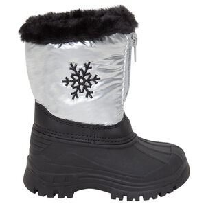 Botas de nieve plateadas con parte superior de pelo sintético 