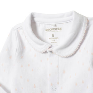 Body manches longues à pois roses all-over  Main Body manches longues à pois roses all-over