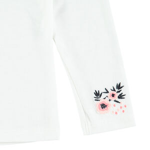 Camiseta de cuello alto con flores bordadas  Main Camiseta de cuello alto con flores bordadas