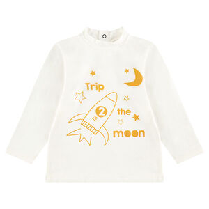 Camiseta interior de cuello alto con cohete y estrellas estampadas 