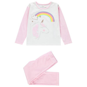 Pijama de terciopelo con unicornio bordado y arcoíris  Main Pijama de terciopelo con unicornio bordado y arcoíris