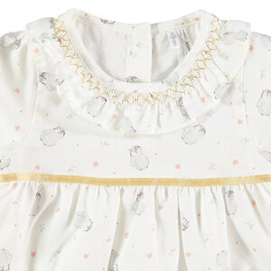Conjunto de túnica con pingüinos all-over y pantalón de canalé con bolsillos 