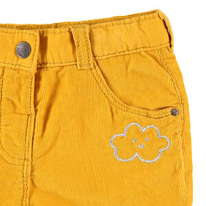 Pantalón de terciopelo acanalado con nube bordada 