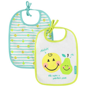 Lote de 2 baberos de risos con estampado print Smiley 