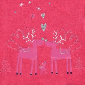 Pijama de terciopelo con alces estampados y parte inferior de estrellas.  Main Pijama de terciopelo con alces estampados y parte inferior de estrellas.