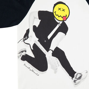 Júnior - Camiseta de manga larga de punto con personaje y cabeza de ©Smiley estampados  