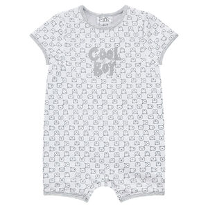 Combinación corta de jersey con inscripción estampada 