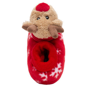 Zapatillas de peluche de ciervo de Navidad con motivo de copos de nieve del 24 al 27  Main Zapatillas de peluche de ciervo de Navidad con motivo de copos de nieve del 24 al 27