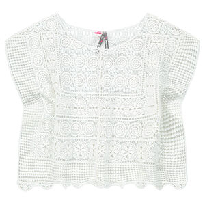 Poncho con encaje de ganchillo 
