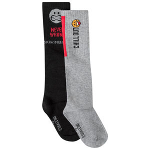 Pack de 2 pares de calcetines altos motivo  Smiley 