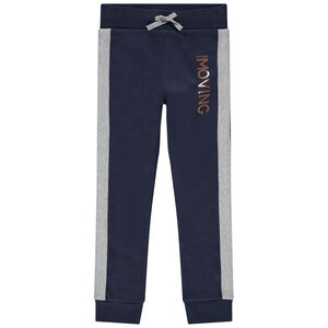 Pantalón de chándal de felpa con inscripción cobriza 