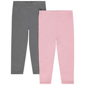 Juego de 2 leggings lisos de algodón ecológico  Main Juego de 2 leggings lisos de algodón ecológico
