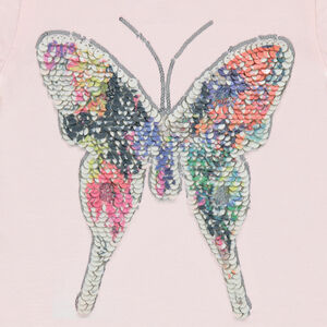 Camiseta de manga corta con mariposa de lentejuelas mágicas  Main Camiseta de manga corta con mariposa de lentejuelas mágicas