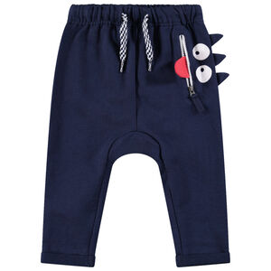 Pantalón de chándal de felpa con bolsillo con cremallera y reloj estampado 