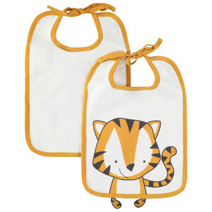 Juego de 2 baberos anudables con estampado de fantasía/liso 