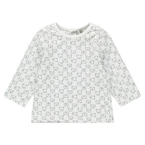 Camiseta manga larga de tejido de punto con estampado all-over 