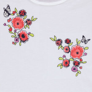 Camiseta de manga corta con flores bordadas  Main Camiseta de manga corta con flores bordadas