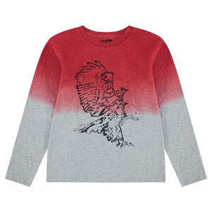 Júnior - Camiseta de manga larga de punto con efecto tie and dye con animal estampado 