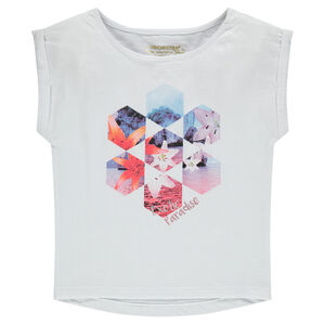 Camiseta de manga corta forma cuadrada con estampado de fantasía   Main Camiseta de manga corta forma cuadrada con estampado de fantasía