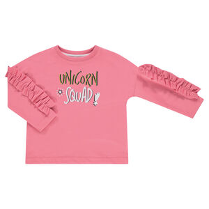 Sudadera de felpa con chorreras en las mangas 